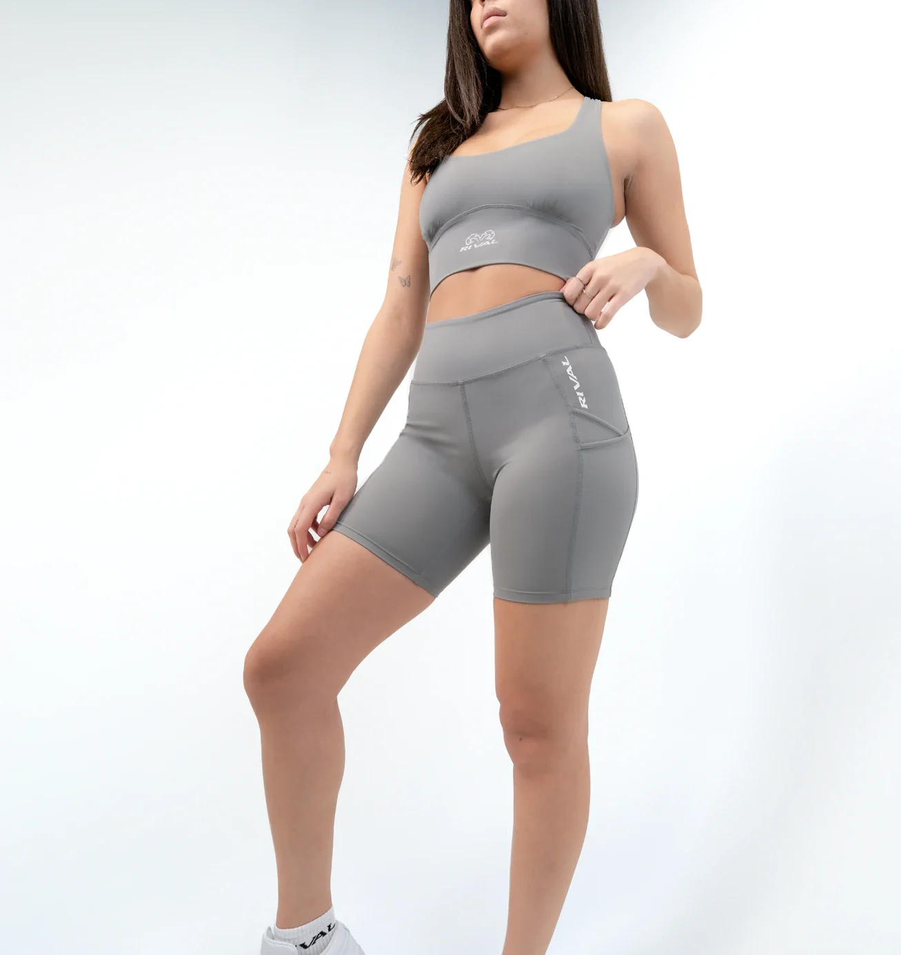 Women's High-Rise Biker Shorts with Pockets - Image 8